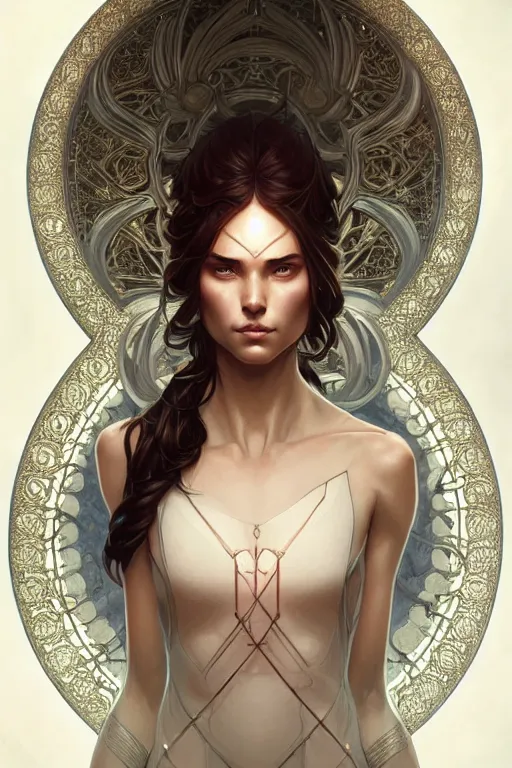 Image similar to symmetry!! intense fanart of acotar protagonist, intricate, elegant, highly detailed, my rendition, digital painting, artstation, concept art, smooth, sharp focus, illustration, art by artgerm and greg rutkowski and alphonse mucha