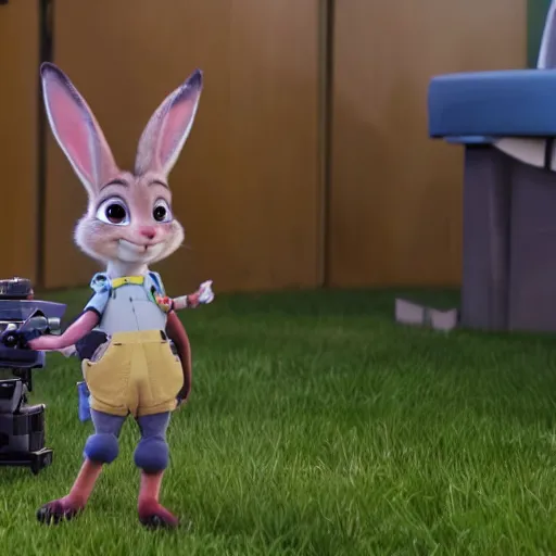 Image similar to judy hopps of zootopia controls the drone