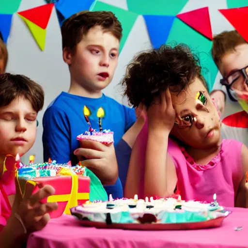Image similar to the absolute despair of a birthday party