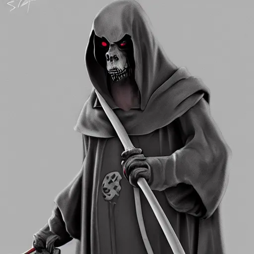 Prompt: grim reaper but master splinter, photorealistic, artstation