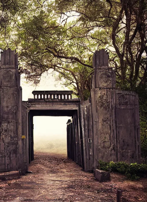 Prompt: hyper realistic photography of gates at the end of everything cinematic