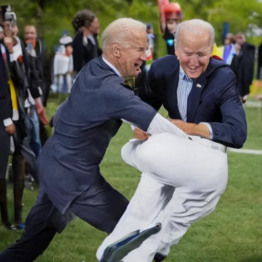 Image similar to joe biden tackling joe biden