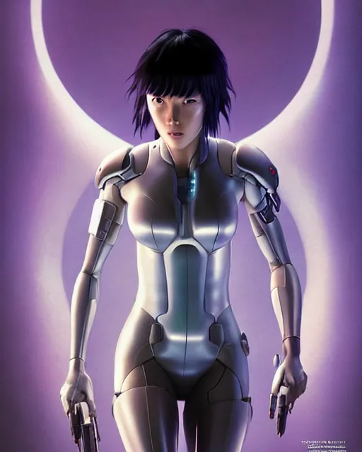Image similar to weta disney pixar movie still portrait photo of motoko kusanagi ghost in the shell : : as cyborg woman by pixar : : by weta, greg rutkowski, wlop, ilya kuvshinov, rossdraws, artgerm, marvel, maxim cover, latex, octane render, sweaty, iridescent, bright morning, anime, liosh, mucha : :