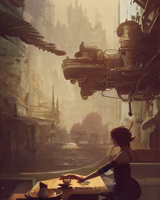 Prompt: highly detailed vfx espresso, stephen bliss, unreal engine, greg rutkowski, loish, rhads, beeple, makoto shinkai and lois van baarle, ilya kuvshinov, rossdraws, tom bagshaw, alphonse mucha, global illumination, detailed and intricate environment