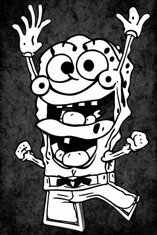 Prompt: SpongeBob in kentaro Miura style