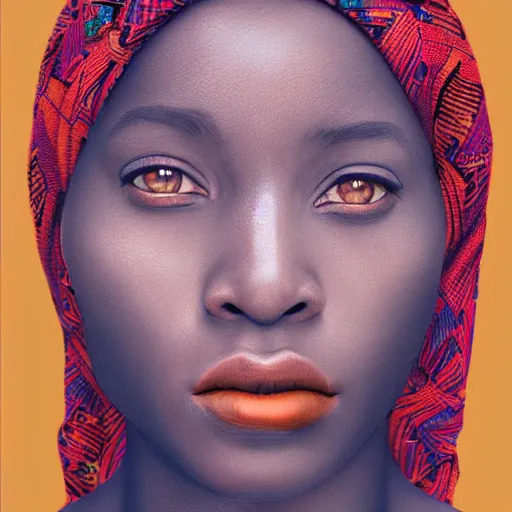 Prompt: a photorealistic portrait of the ethereal face of an African woman, 2008 cinematography