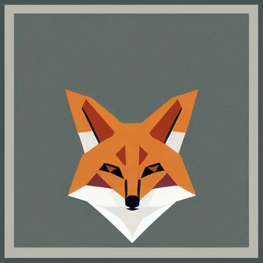 Prompt: cubist vector style fox art, on a white background