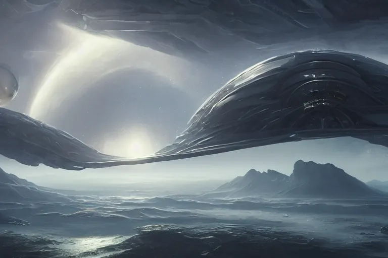 Image similar to futuristic space landscape by Jessica Rossier and HR Giger