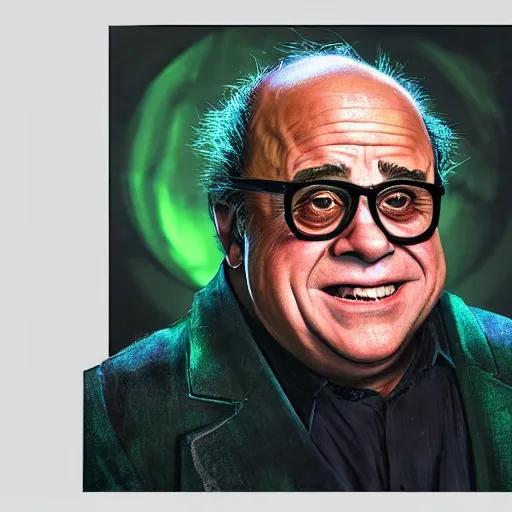 Prompt: hyperrealistic mixed media high resolution image of Danny DeVito made of green gelatin, stunning 3d render inspired art by István Sándorfi and Greg Rutkowski, perfect symmetry, dim volumetric lighting, 8k octane beautifully detailed render, post-processing, extremely hyper-detailed, intricate, epic composition, highly detailed attributes, highly detailed atmosphere, cinematic lighting, masterpiece, trending on artstation, very very detailed, masterpiece, stunning, flawless structure, lifelike texture, perfection,