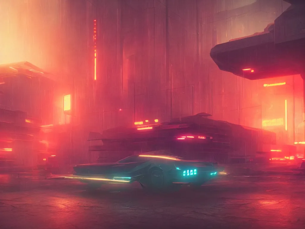 Prompt: A scene from bladerunner 2049 rendered by Beeple synthwave style environment concept digital art unreal engine WLOP trending on artstation