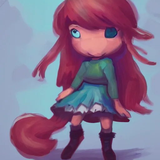 Prompt: a full character image of Madeline from Celeste, concept art, trending on artstation 3D.