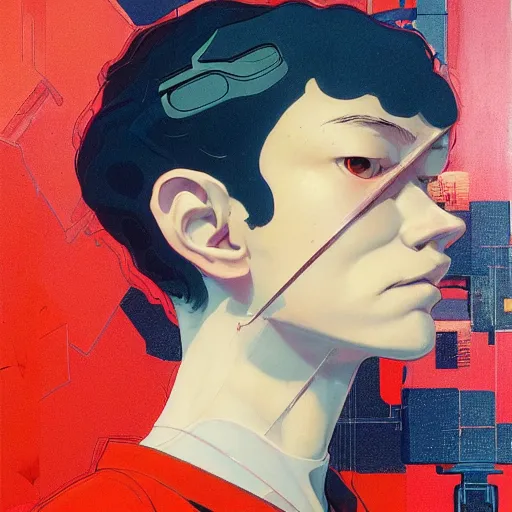 Image similar to prompt : soviet doomer portrait soft light painted by james jean and katsuhiro otomo and erik jones, inspired by akira anime, smooth face feature, intricate oil painting, high detail illustration, sharp high detail, manga and anime 1 9 9 9