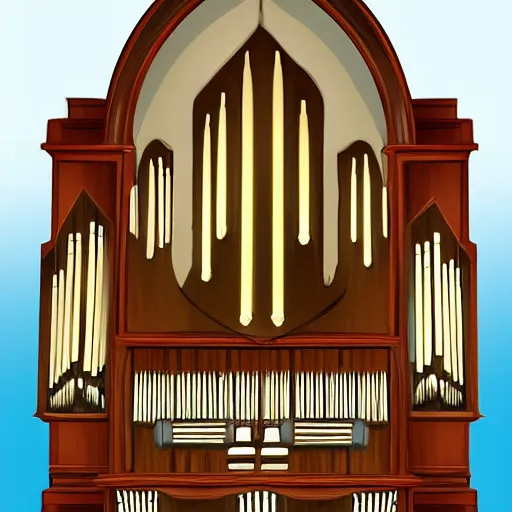 Prompt: 2.5d pipe organ video game concept art, unique, organic, award winning