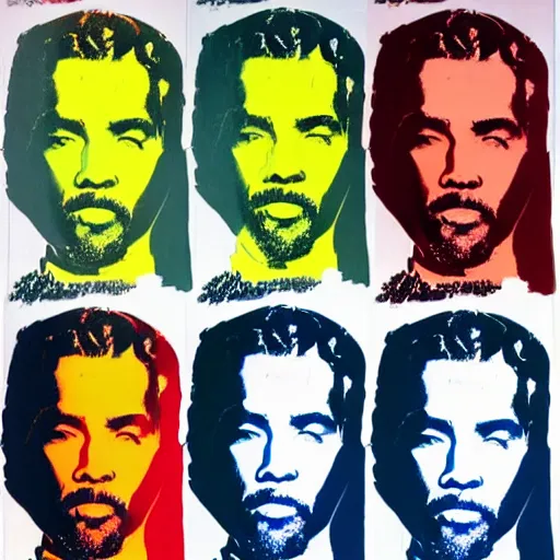 Prompt: yeezus, by andy warhol