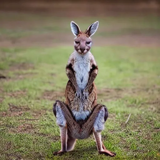 Image similar to a kangaroo - cat - hybrid, animal photography