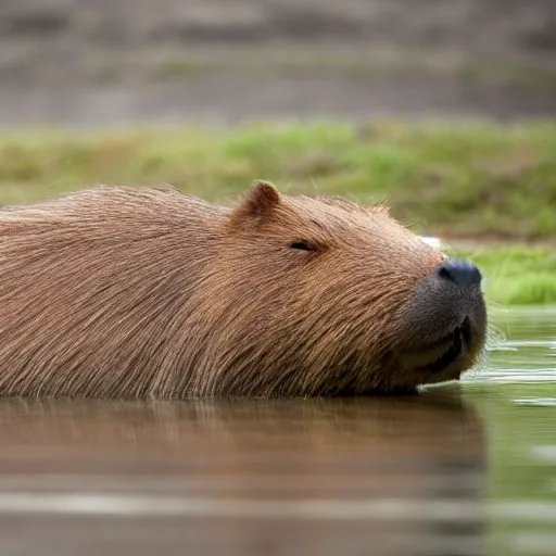 Prompt: capybara speeding in a covnertible, detailed capybara, movie still, dslr 5 5 mm