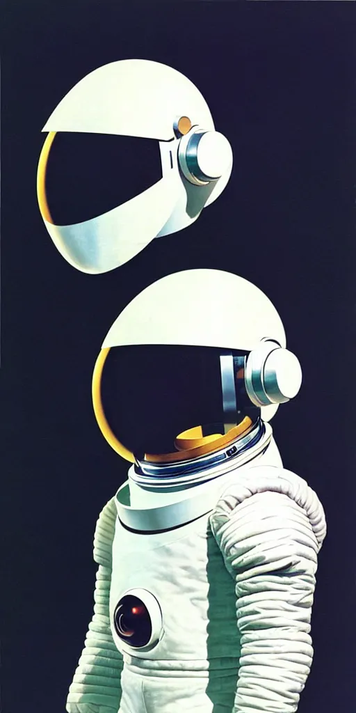 Prompt: “ ( ( ( ( ( sci - fi astronaut suit and helmet, retro futuristic ) ) ) ) ) by syd mead and dieter rams!!!!!!!!!!!!!!!!!!!!! ”