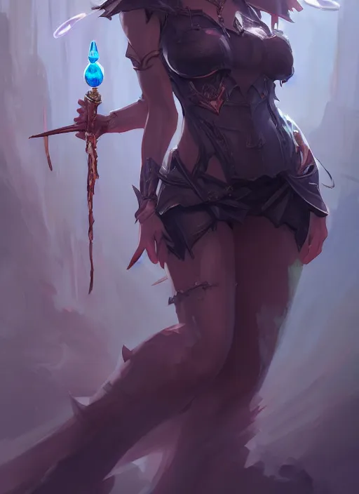 Image similar to dark fantasy female magician, magic orbs, magic water, human anatomy, wide angle view, fullbody view, highly detailed, qichao wang, artgerm, cushart krenz, zeronis, trending on artstation, soft light, sharp edges, illustration, character design, concept art