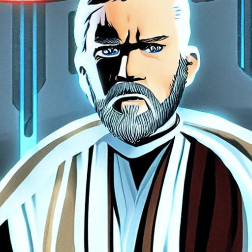 Prompt: obi wan kenobi on kamino