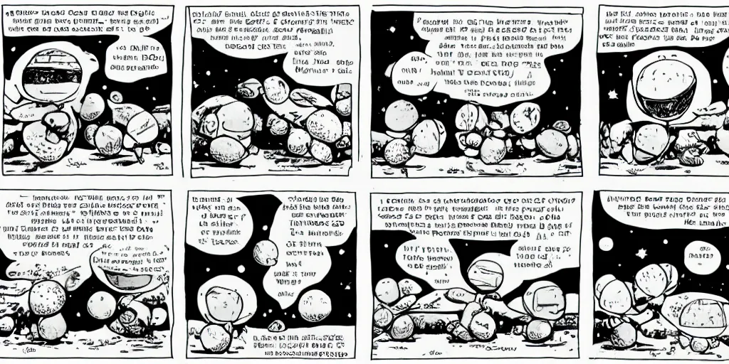 Prompt: a 3 panel comic strip about avocadoes in space, style of bill watterson