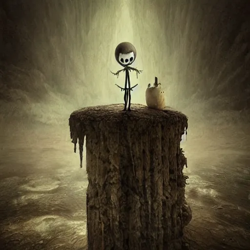 Image similar to michal karcz surrealism grunge drawing of the end of the world. , in the style of jack skellington, in the style of a clown, loony toons style, horror theme, detailed, elegant, intricate, 4k, Renaissance painting