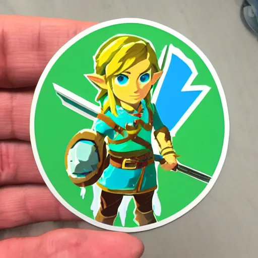 Prompt: sticker of link from breath of the wild