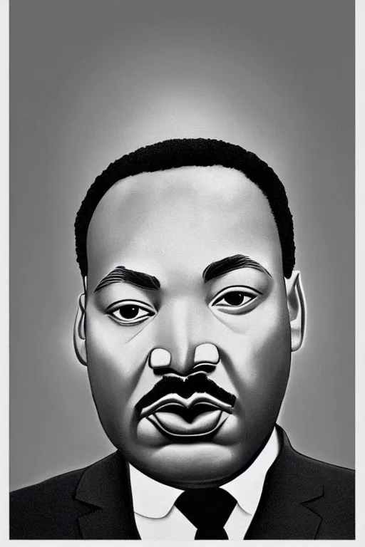 Image similar to ultra realistic Martin Luther King Jr. face portrait in the style of grant wood