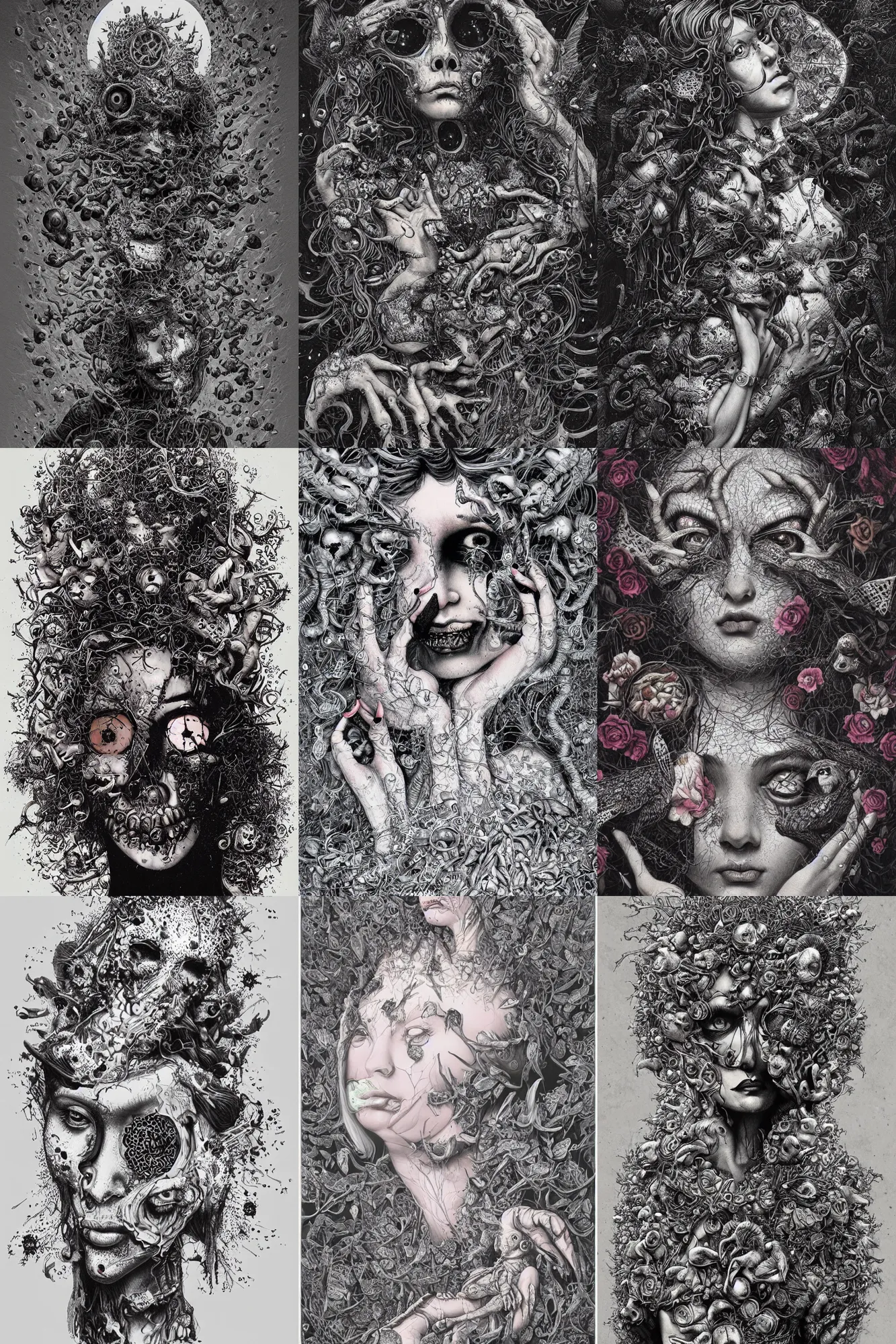 Image similar to Plague goddess painting by Dan Hillier, trending on artstation, artstationHD, artstationHQ, 4k, 8k