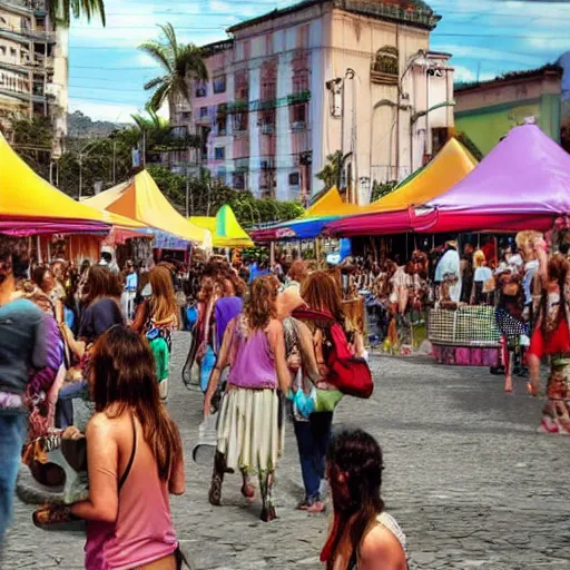 Image similar to feira hippie, rio de janeiro, photorealistic, 8 k