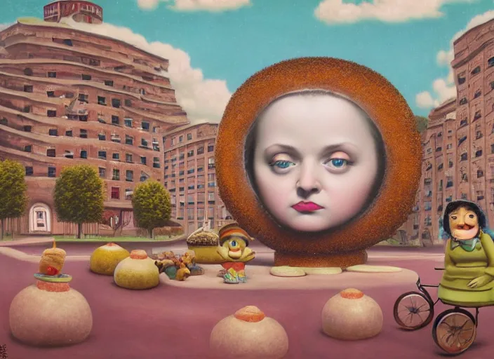 Image similar to the human donut, lowbrow, matte painting, 3 - d highly detailed, in the style of mark ryden,