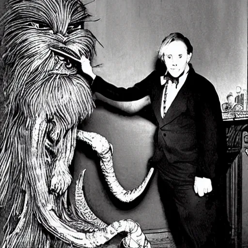 Image similar to beware the jubjub bird, and shun the frumious bandersnatch! | lewis carroll and hp lovecraft with doctor seuss and hr giger