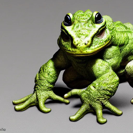 Prompt: hulking, bipedal toads, realistic, high detail,