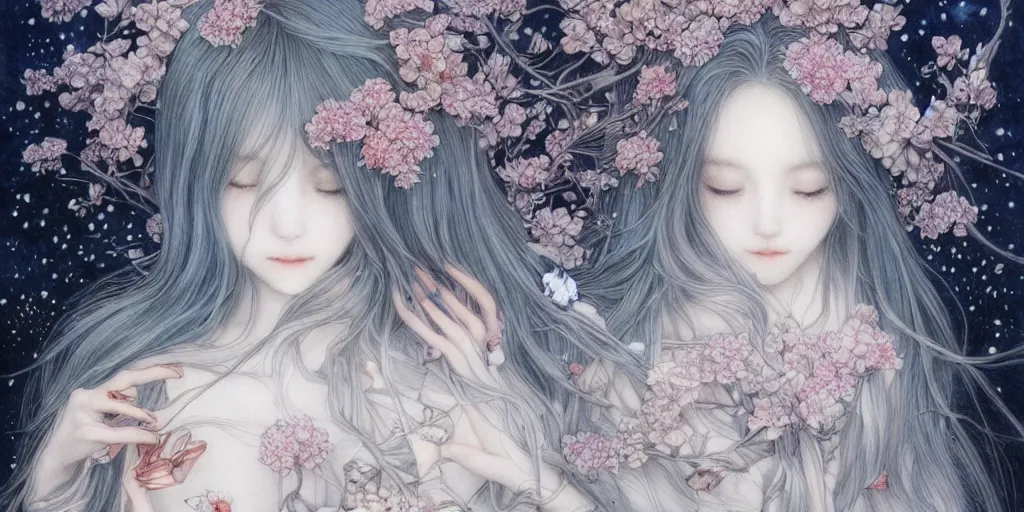 Image similar to breathtaking delicate detailed concept art winter creatures blend, by miho hirano, bizarre compositions, exquisite detail, pastel colors, 8 k