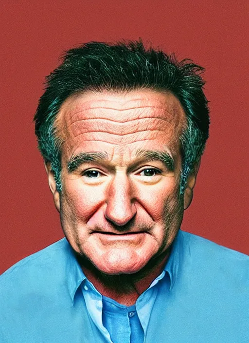 Image similar to a portrait of Robin Williams, by Studio Ghibli, face enhance