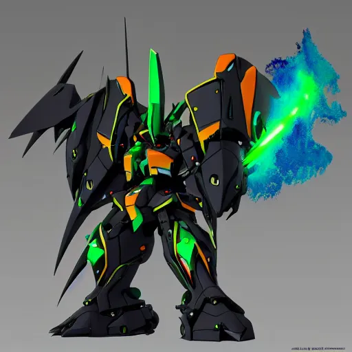 Image similar to deathscythe custom sazabi custom, by alex pardee, 3 d, 8 k hd resolution, highly saturated colors