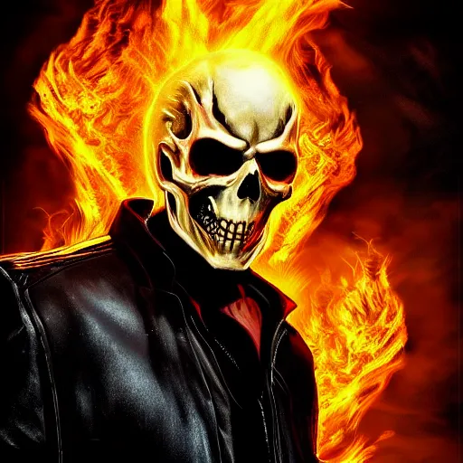 Image similar to Ghost rider digital art 4k detailed super realistic