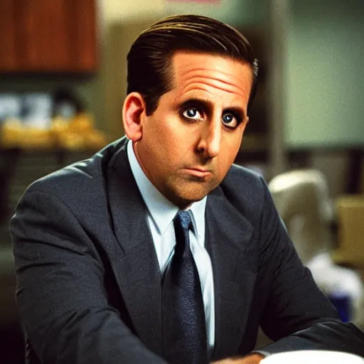 Prompt: Michael Scott on a kajak