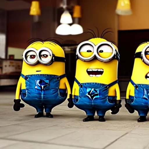 Image similar to the minions at a coffee shop