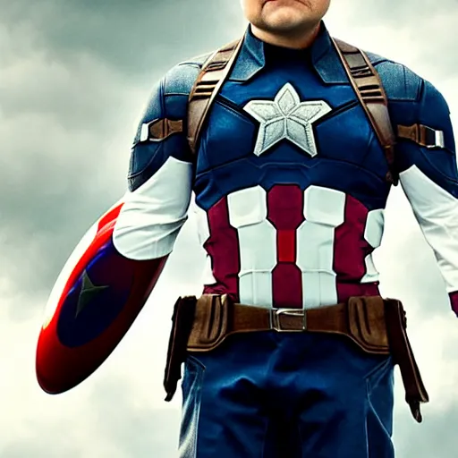 Image similar to film still of jack black as captain america, photography