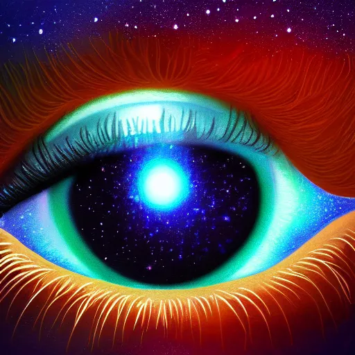 Image similar to galaxy in the eye 👁️ , high quality, high details, digital art,