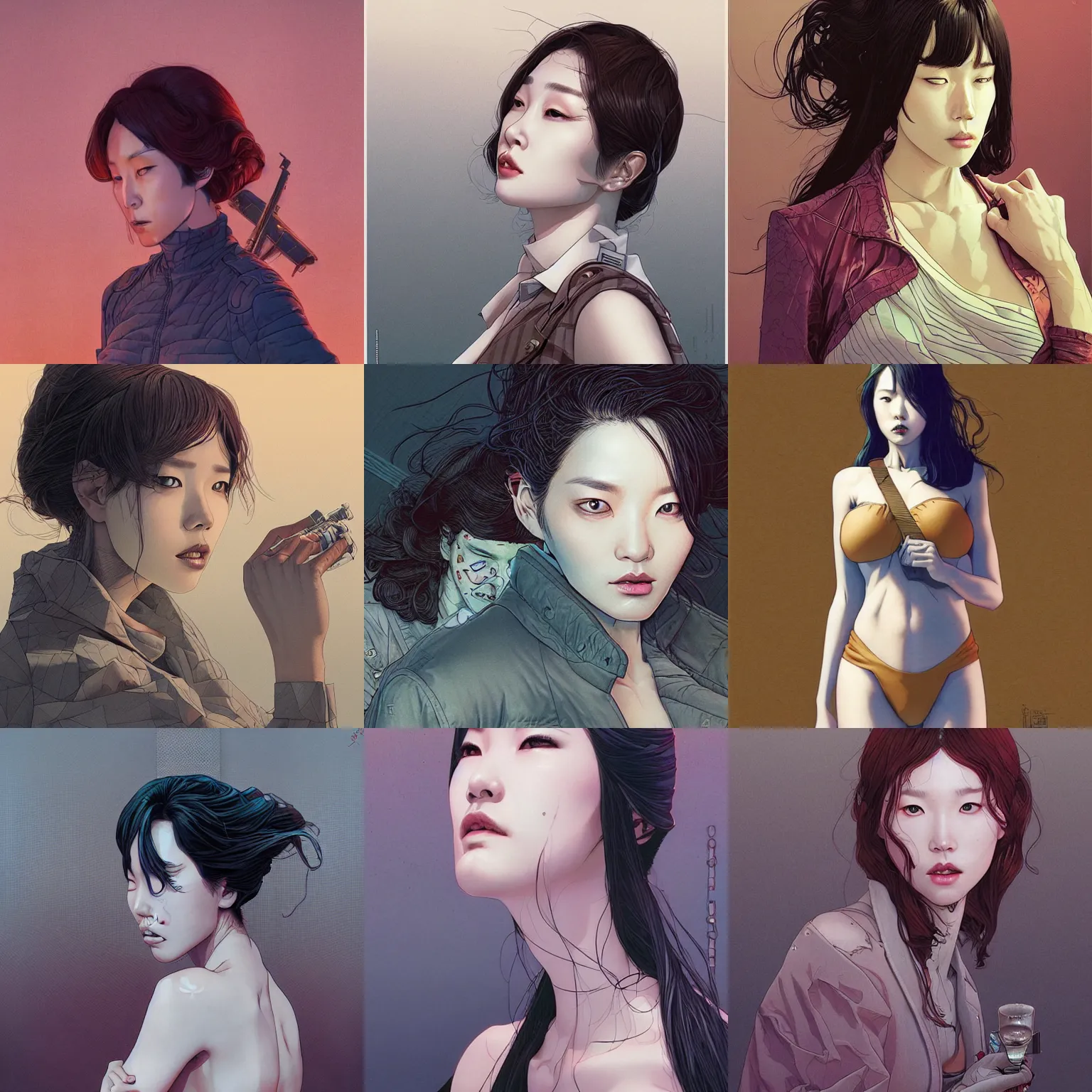 Prompt: lee jin - eun by josan gonzalez, nicola samuri, andrew ferez, rule of thirds, seductive look, beautiful