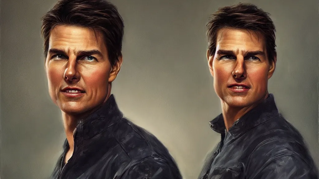 Prompt: The most beautiful studio portrait of Tom Cruise in the world; trending on artstation; oil on canvas; correct face; extraordinary masterpiece!!!!!!; 8k