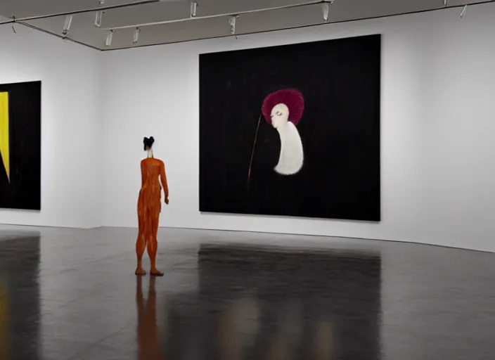 Image similar to a still from the movie black swan : francis bacon and pat steir and nicolas party and hilma af klint, dripping paint, altermodern