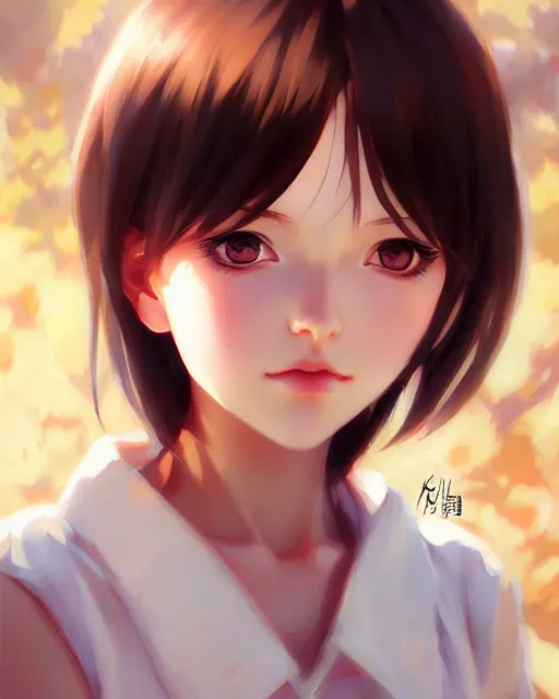 Image similar to portrait Anime girl cute-fine-face, pretty face, realistic shaded Perfect face, full body, fine details. Anime. realistic shaded lighting by Ilya Kuvshinov Giuseppe Dangelico Pino and Michael Garmash and Rob Rey