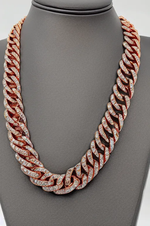 Image similar to miami cuban link chain with diamonds and rubies set in each link