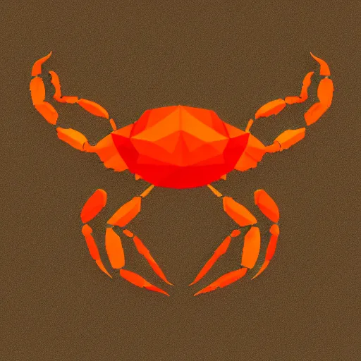 Prompt: new rust crab logo, low poly, vector, artstationhq, digital art