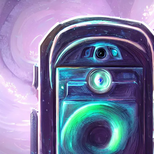 Image similar to phone that is a portal to another dimension, high detail, concept art, computer art