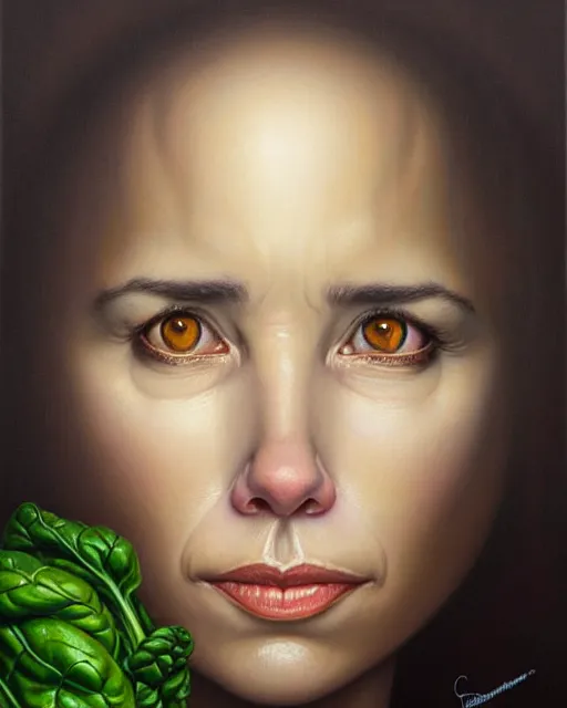 Image similar to detailed portrait of linda cardellini cannelloni!! spinach! ricotta! by tomasz alen kopera and peter mohrbacher and johanna martine! and margaret keane! coherent luminescent