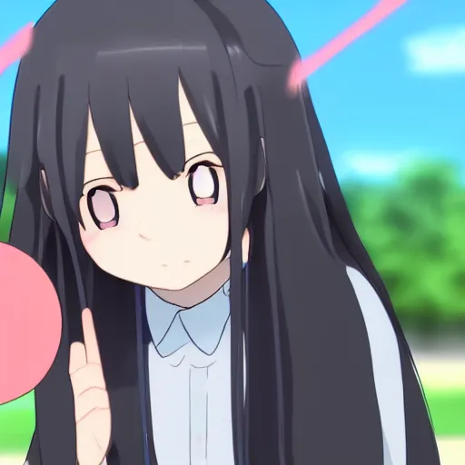 Image similar to Hitori Bocchi going wahaha in cute anime style drawing 4k