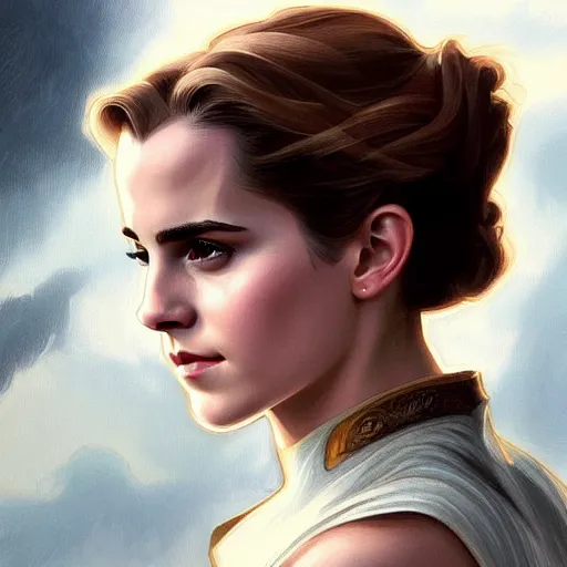 Image similar to Emma Watson's and Grace Kelly's faces combined as a super hero, western, D&D, fantasy, intricate, elegant, highly detailed, digital painting, artstation, concept art, matte, sharp focus, illustration, art by Artgerm and Greg Rutkowski and Alphonse Mucha